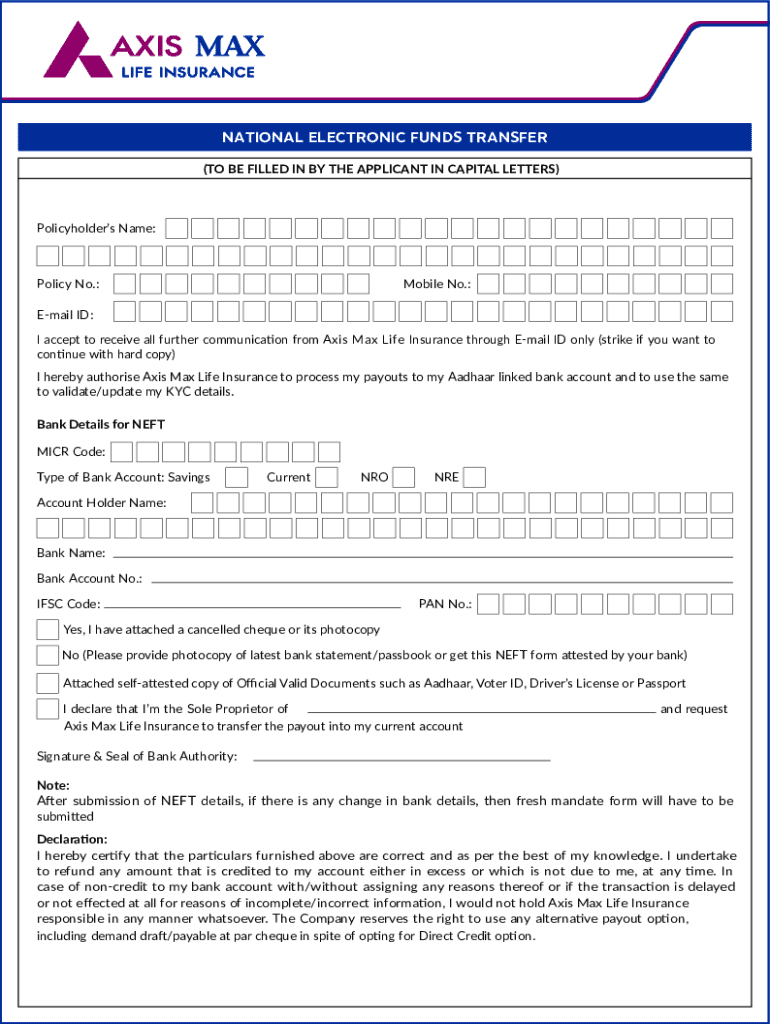 National Electronic Funds Transfer Preview on Page 1