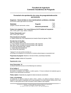 Formulario de aprobación de curso de posgrado/educación permanente