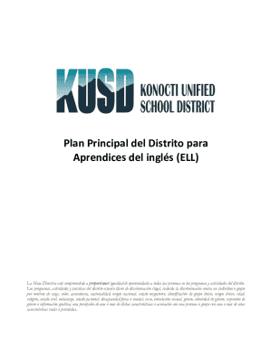 Plan principal del distrito para aprendices del inglés (ell)
