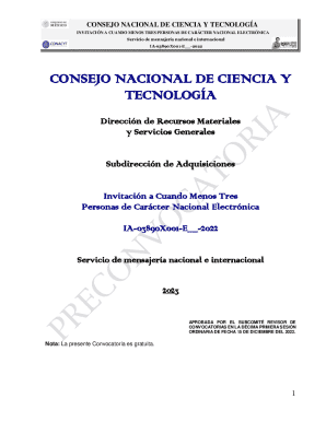 Invitación a cuando menos tres personas de carácter nacional electrónica