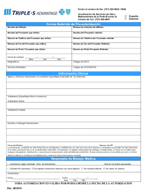 Forma referido de pre-autorización