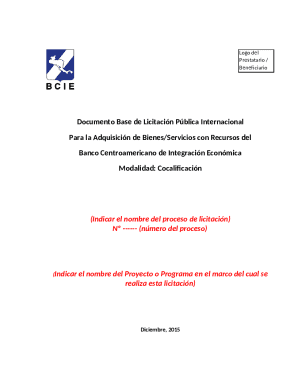 Documento base de licitación pública internacional