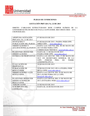 Pliego de condiciones