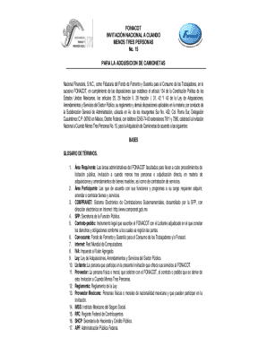 Fonacot invitación nacional a cuando menos tres personas no. 15 para la adquisición de camionetas