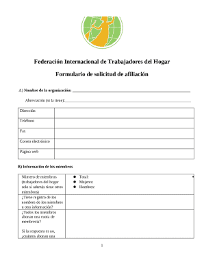 Formulario de solicitud de afiliación