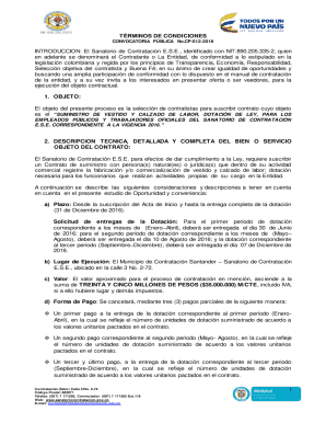Términos de condiciones - convocatoria pública no.cp-012-2016