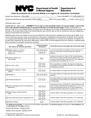 Aviso de exclusión de la escuela