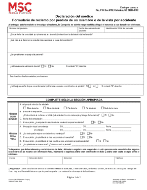 Declaración del médico