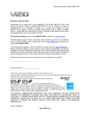 Manual del usuario vizio m320vt-mx