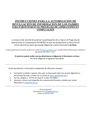 Aic participant and parent release
