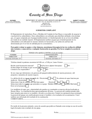 Submeter complaint form