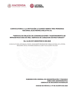 Convocatoria a la invitación a cuando menos tres personas nacional electrónica