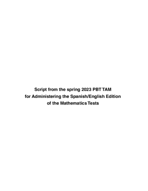 Spring 2023 pbt tam administration script