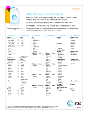 At&t address book details