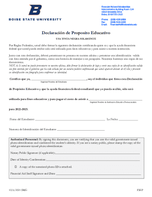 Declaración de proposito educativo