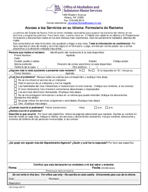 Formulario de reclamo