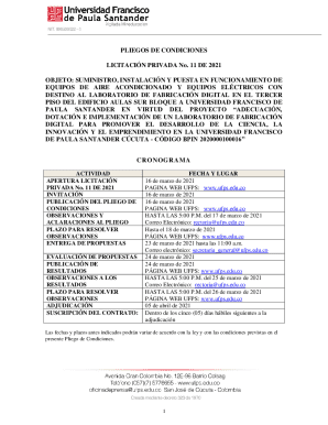 Pliegos de condiciones