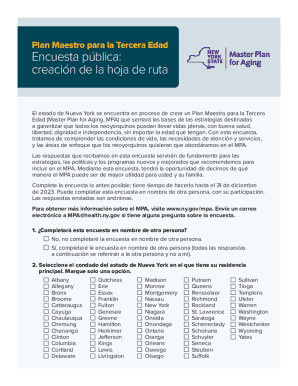 Encuesta plan maestro para la tercera edad