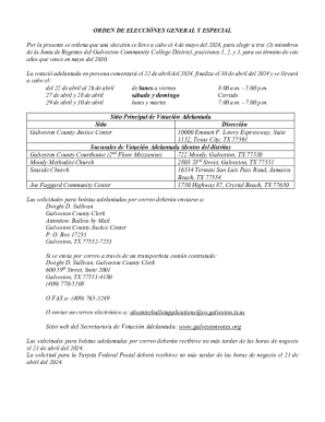 Orden de elecciónes general y especial