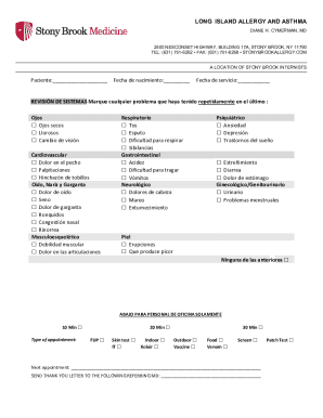 Long island allergy and asthma patient form