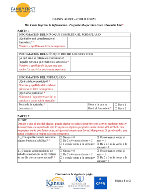Daisey audit – child form