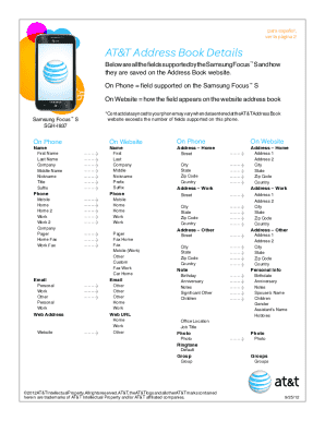 At&t address book details
