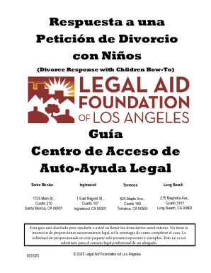 Respuesta a una petición de divorcio con niños