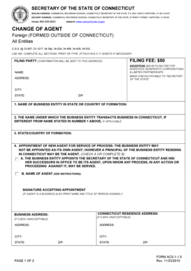 Connecticut Change of Agent Form
