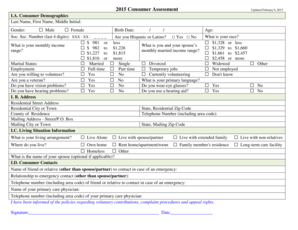 2015 Consumer Assessment Form