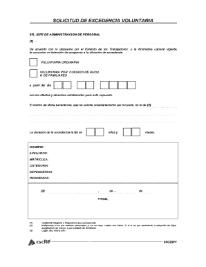 Solicitud de Excedencia Voluntaria