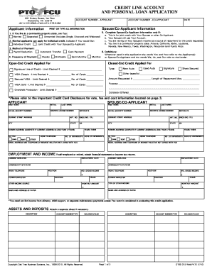 Credit Line and Personal Loan Application