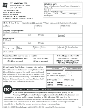 ODS Advantage PPO Enrollment Form