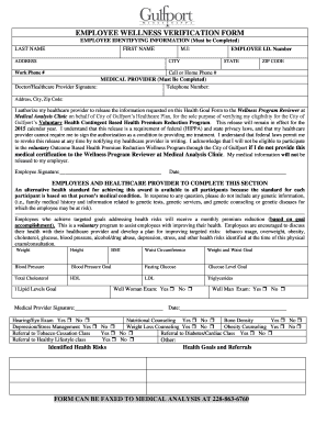 Employee Wellness Verification Form