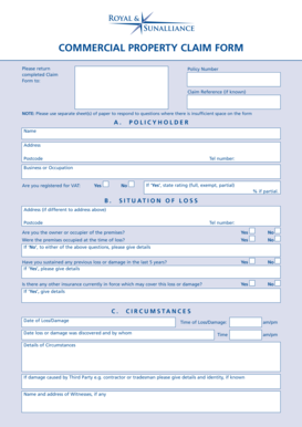 Commercial Property Claim Form