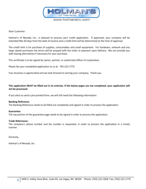 Customer Credit Application