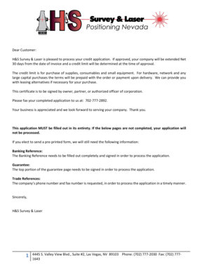 Customer Credit Application