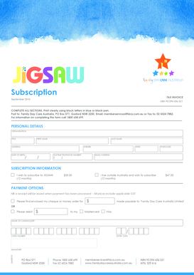 Family Day Care Australia Subscription Invoice