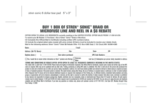 Stren Sonic Braid or Microfuse Line Rebate Form