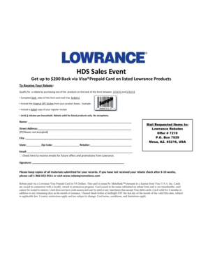 Lowrance Product Rebate Form