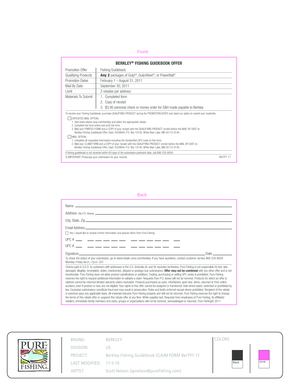 Berkley Fishing Guidebook Rebate Form