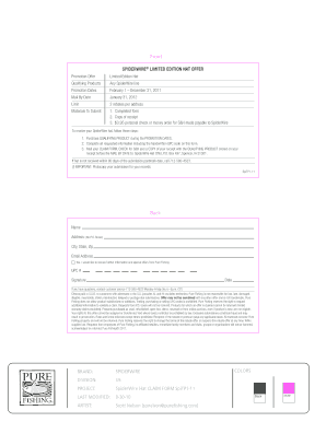 SpiderWire Limited Edition Hat Rebate Form
