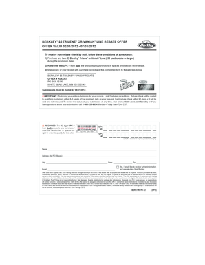 Berkley Trilene Vanish Line Rebate Form