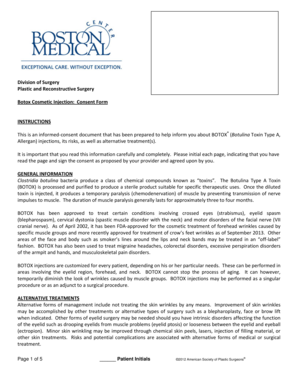 Botox Cosmetic Injection Consent Form