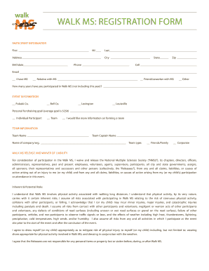 Walk MS Registration Form