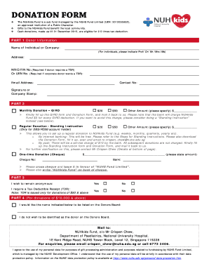 NUHkids Fund Donation Form