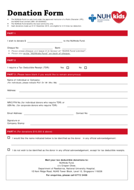 Donation Form for NUHkids Fund