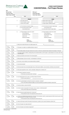 Condo Questionnaire - Conventional Full Project Review