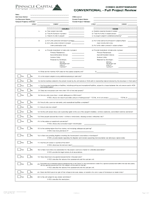 Condo Questionnaire - Conventional Full Project Review