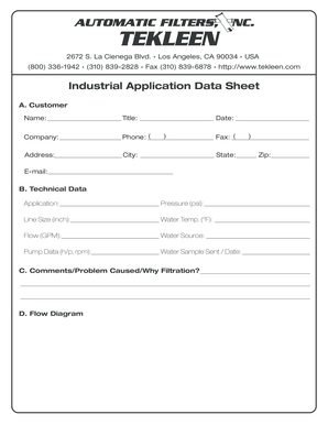 Industrial Application Data Sheet