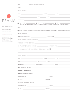 Medical History and Consent Form